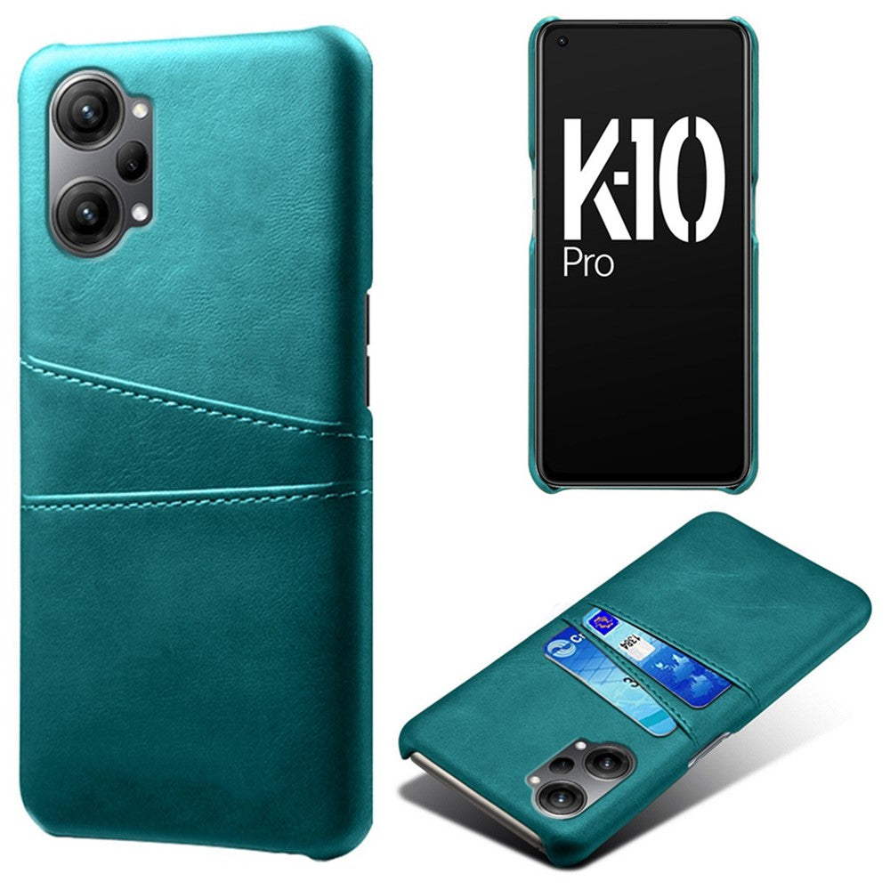 For Oppo K10 Pro 5G Anti-fall Phone Case Thin Card Slots Back Case PU Leather Coated Hard PC Cover