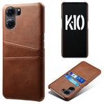 For Oppo K10 Pro 5G Anti-fall Phone Case Thin Card Slots Back Case PU Leather Coated Hard PC Cover