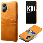 For Oppo K10 Pro 5G Anti-fall Phone Case Thin Card Slots Back Case PU Leather Coated Hard PC Cover
