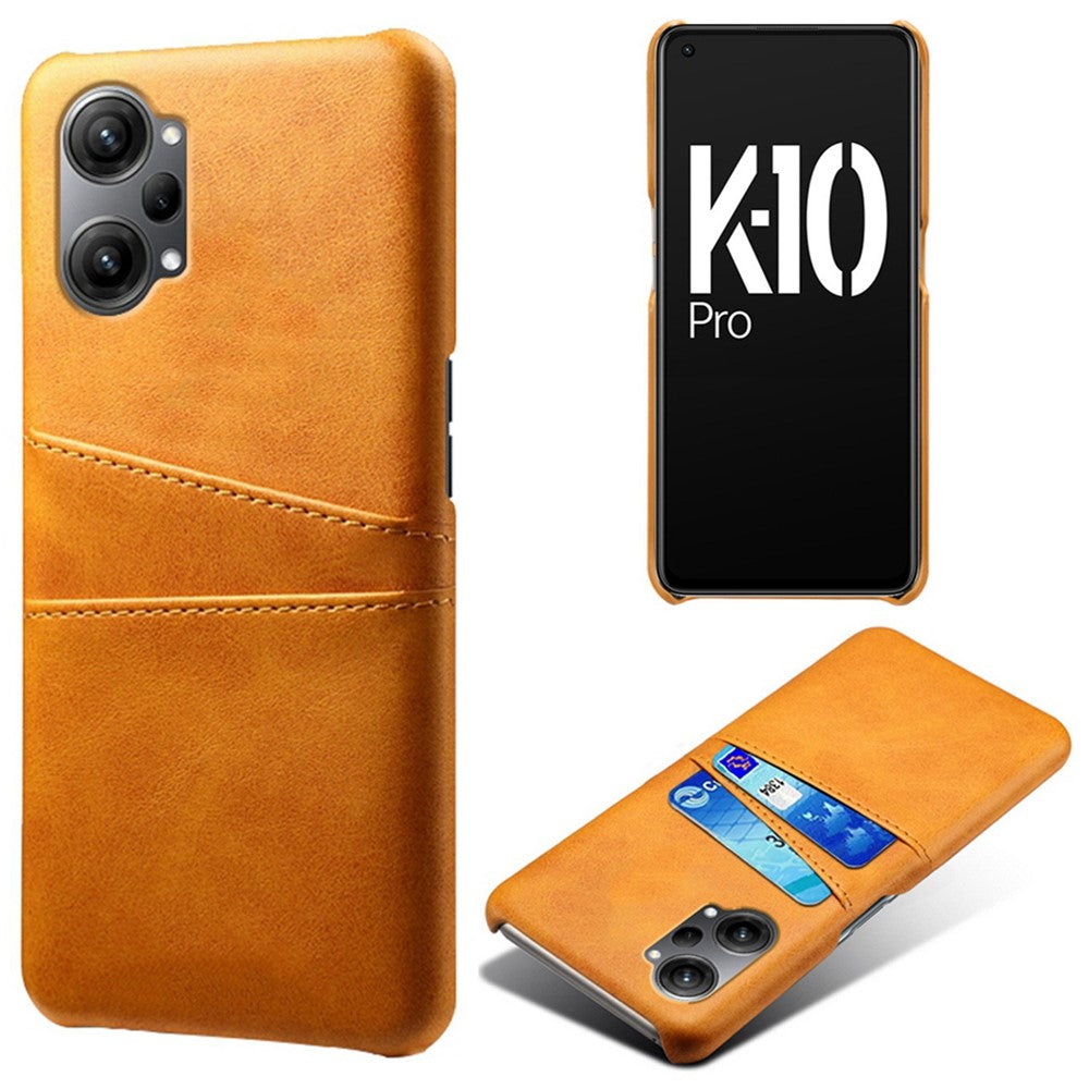 For Oppo K10 Pro 5G Anti-fall Phone Case Thin Card Slots Back Case PU Leather Coated Hard PC Cover