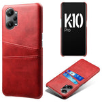 For Oppo K10 Pro 5G Anti-fall Phone Case Thin Card Slots Back Case PU Leather Coated Hard PC Cover