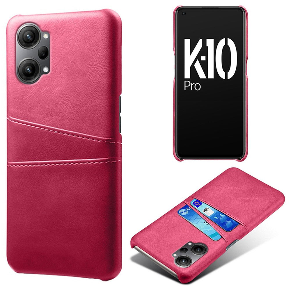 Oppo K10 Pro 5G Fallskyddande mobilskal Tunna Kortfack Baksida PU-läderbelagt Hårt PC-skal