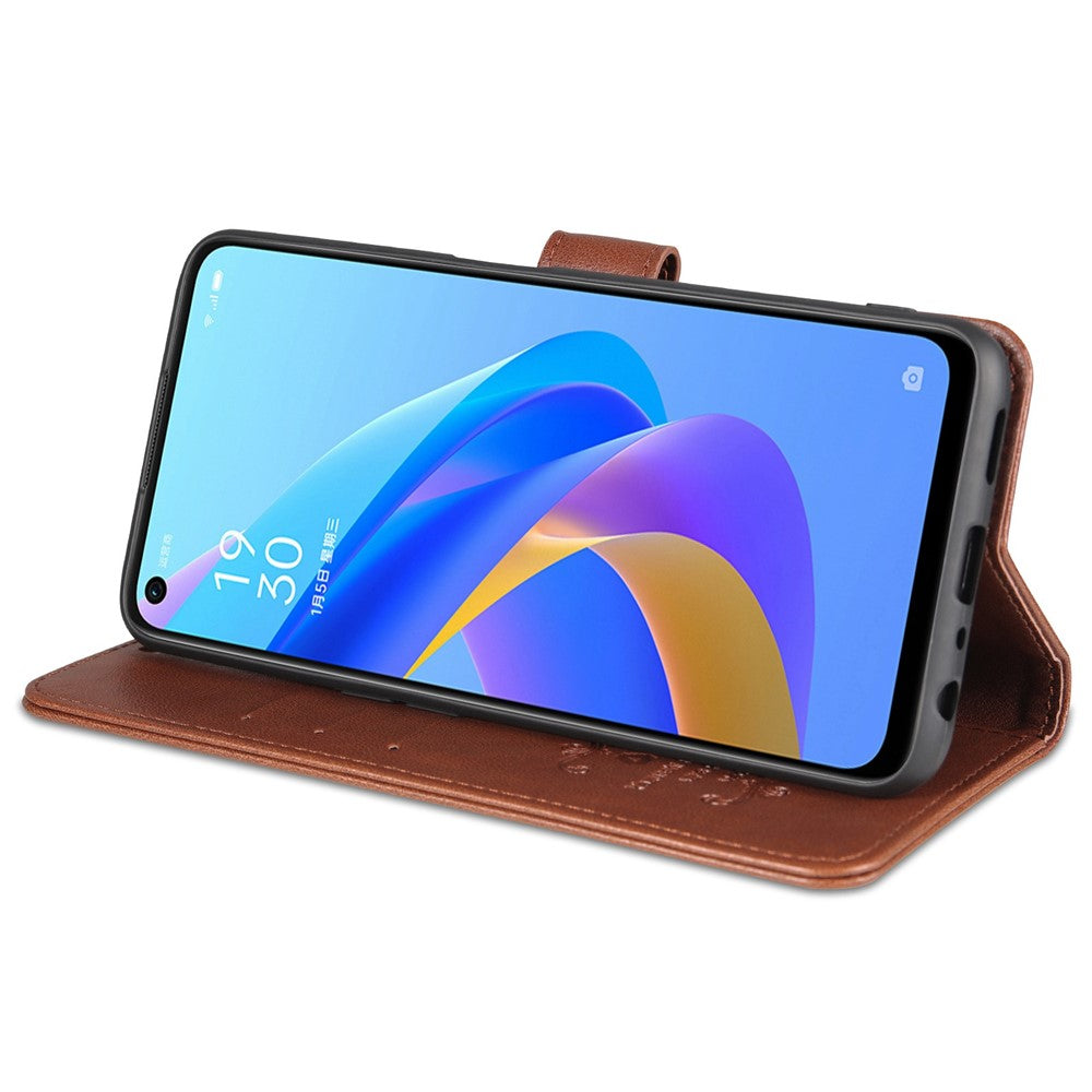 AZNS tekstureret PU-læderetui til Oppo A57 (2022) 5G / A77 5G / OnePlus Nord N300 5G med stander, flipdesign, magnetisk lukning, stødsikker beskyttelse og pungfunktion