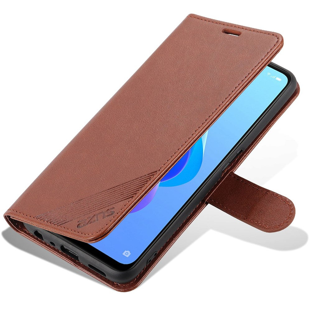 AZNS tekstureret PU-læderetui til Oppo A57 (2022) 5G / A77 5G / OnePlus Nord N300 5G med stander, flipdesign, magnetisk lukning, stødsikker beskyttelse og pungfunktion