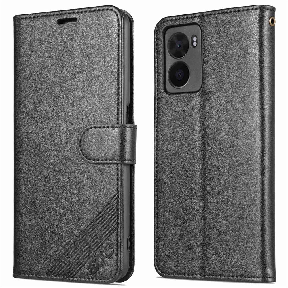 AZNS tekstureret PU-læderetui til Oppo A57 (2022) 5G / A77 5G / OnePlus Nord N300 5G med stander, flipdesign, magnetisk lukning, stødsikker beskyttelse og pungfunktion