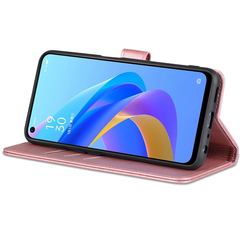 AZNS För Oppo A57 (2022) 5G / A77 5G / OnePlus Nord N300 5G PU-läderfodral Stativ Stötsäkert TPU Innerskal Plånbok Flip mobilskal
