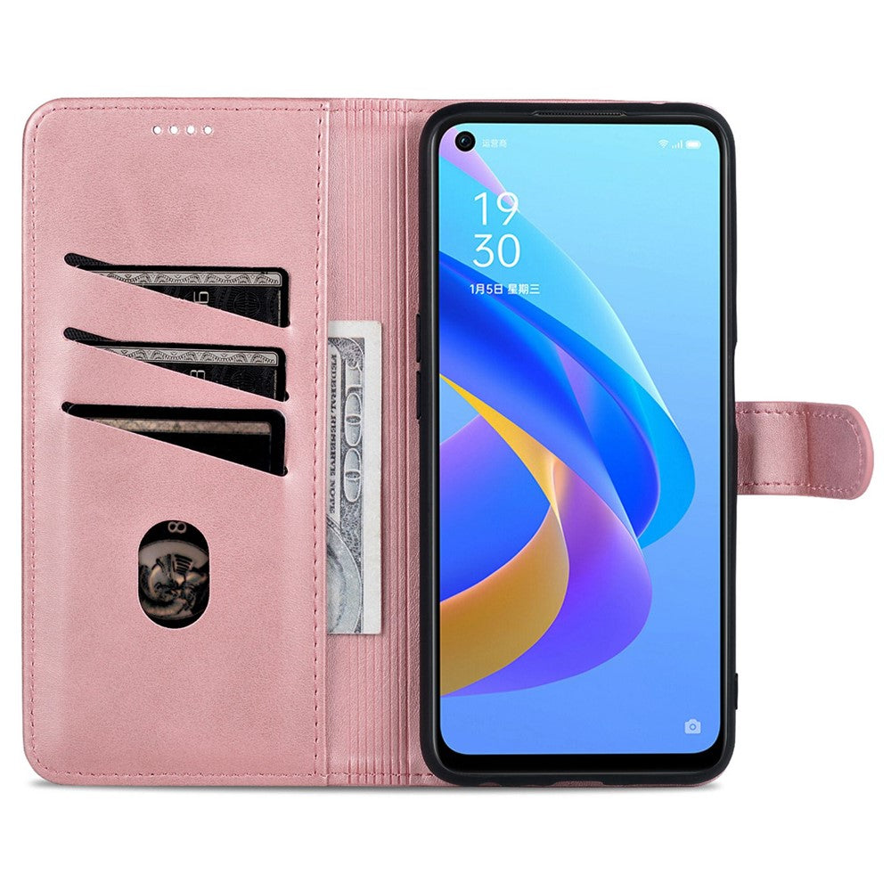 AZNS För Oppo A57 (2022) 5G / A77 5G / OnePlus Nord N300 5G PU-läderfodral Stativ Stötsäkert TPU Innerskal Plånbok Flip mobilskal