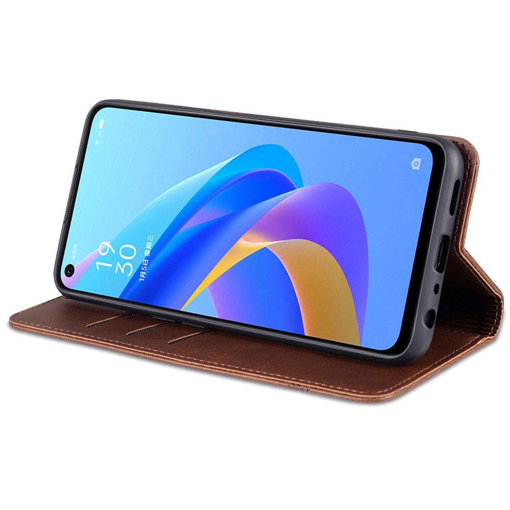AZNS PU-læderpung-etui til Oppo A57 (2022) 5G / A77 5G / OnePlus Nord N300 5G med foldbart mønster, skjult magnetisk støttefod og folio-mobilcover