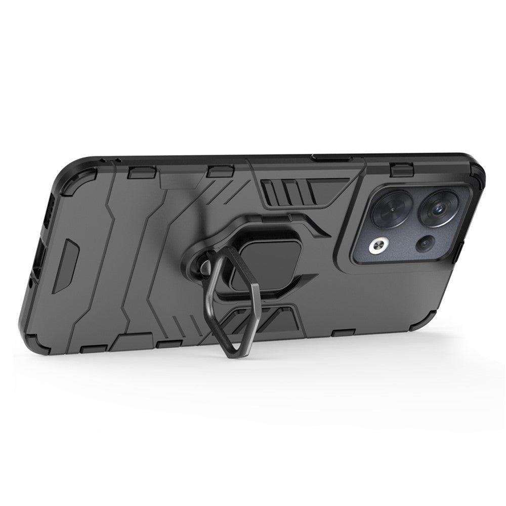 Ring Kickstand Drop-proof Phone Case for Oppo Reno8 5G (Global Version) / Oppo Reno8 5G, Soft TPU + Hard PC Hybrid Cover