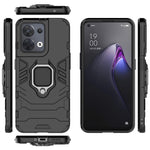 Ring Kickstand Drop-proof Phone Case for Oppo Reno8 5G (Global Version) / Oppo Reno8 5G, Soft TPU + Hard PC Hybrid Cover
