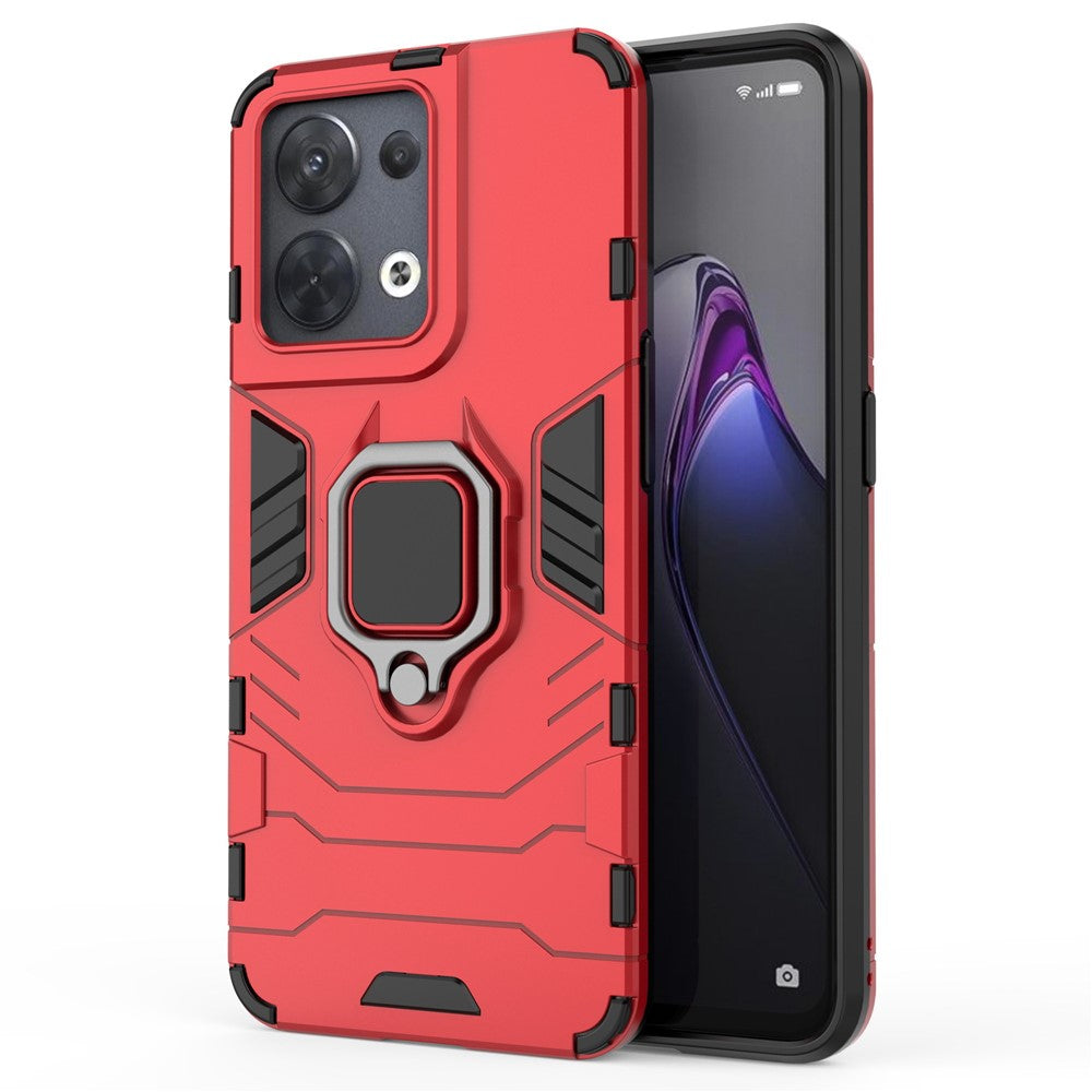 Ring Kickstand Drop-proof Phone Case for Oppo Reno8 5G (Global Version) / Oppo Reno8 5G, Soft TPU + Hard PC Hybrid Cover