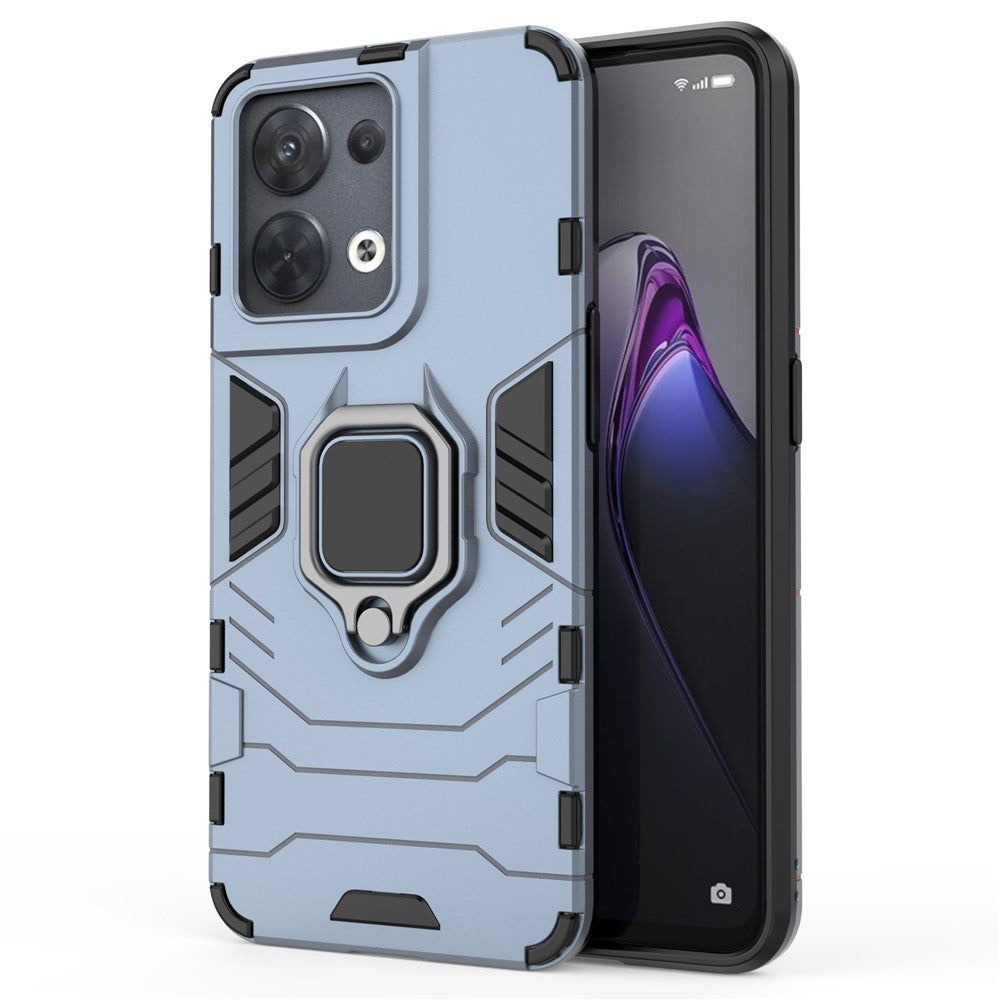 Ring Kickstand Drop-proof Phone Case for Oppo Reno8 5G (Global Version) / Oppo Reno8 5G, Soft TPU + Hard PC Hybrid Cover