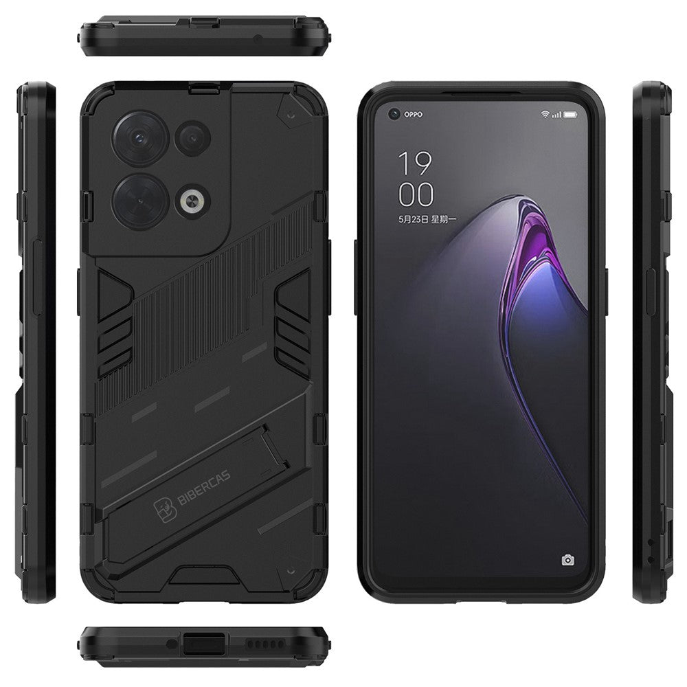 Oppo Reno8 5G (Global Version) / Oppo Reno8 5G Fallskydd Hårt PC Stötsäkert TPU Reptåligt mobilskal med Stöd