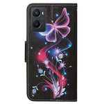 Pattern Printing Cross Texture Phone Case for Oppo A96 4G, PU Leather Wallet Stand Folio Flip Shell with Strap