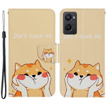 Pattern Printing Cross Texture Phone Case for Oppo A96 4G, PU Leather Wallet Stand Folio Flip Shell with Strap
