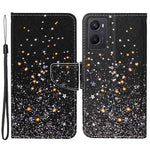 Pattern Printing Cross Texture Phone Case for Oppo A96 4G, PU Leather Wallet Stand Folio Flip Shell with Strap