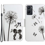 Pattern Printing Cross Texture Phone Case for Oppo A96 4G, PU Leather Wallet Stand Folio Flip Shell with Strap