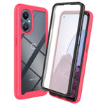 OnePlus Nord N20 5G/Oppo Reno7 Z 5G/Reno7 Lite 5G/Reno8 Lite 5G Hårt PC + Mjukt TPU Hybridskal 3-i-1 Stötsäkert mobilskal med PET-skärmskydd