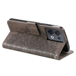 For Oppo Reno8 5G (Global Version) / Reno8 5G Shockproof Phone Wallet Case Imprinted Mandala Flower Pattern PU Leather Wrist Strap Stand Feature Flip Cover