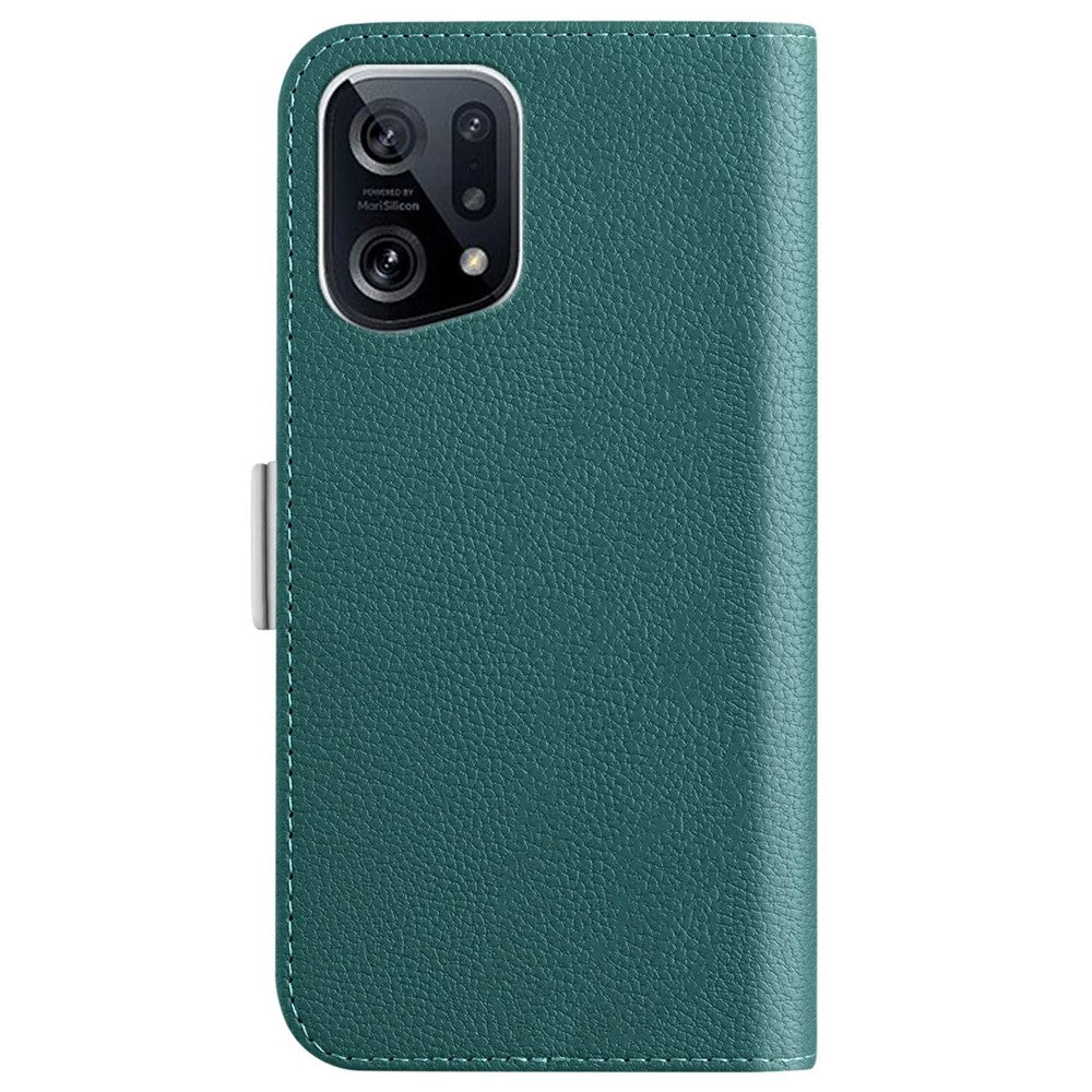 Candy Color Wallet Stand Case for Oppo Find X5, Litchi Texture PU Leather Drop-proof Phone Cover