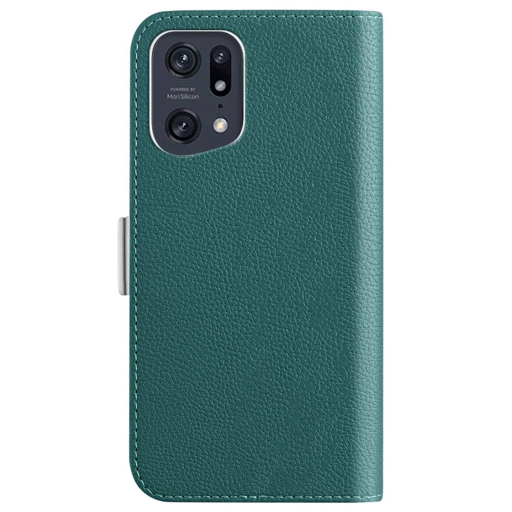 Candy Color Case for Oppo Find X5 Pro, Wallet Style Litchi Texture PU Leather Adjustable Stand Phone Shell