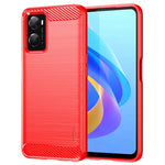 MOFI för Oppo A57 4G / A57s 4G / A57 (2022) 5G / A77 5G / K10 5G / Realme V23 4G / Narzo 50 5G / Q5i Ultratunt kolfiberstruktur mjukt TPU bakstycke borstad yta oljebeständigt mobilskal