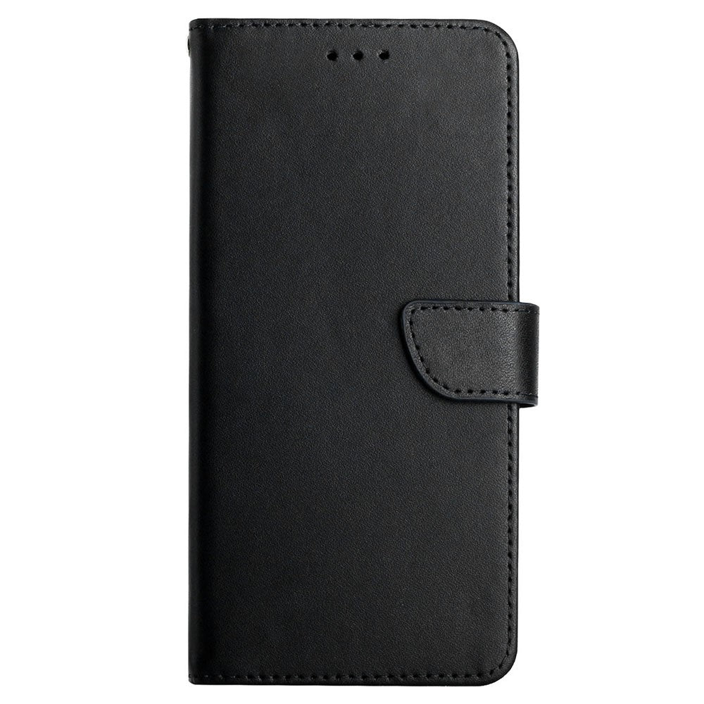 HT02 Nappa Tekstur Telefoncover til Oppo Reno8 5G (Global Version), Ægte Læder Pung Stativ Fuld Beskyttelsescover