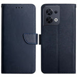 HT02 Nappa Tekstur Telefoncover til Oppo Reno8 5G (Global Version), Ægte Læder Pung Stativ Fuld Beskyttelsescover