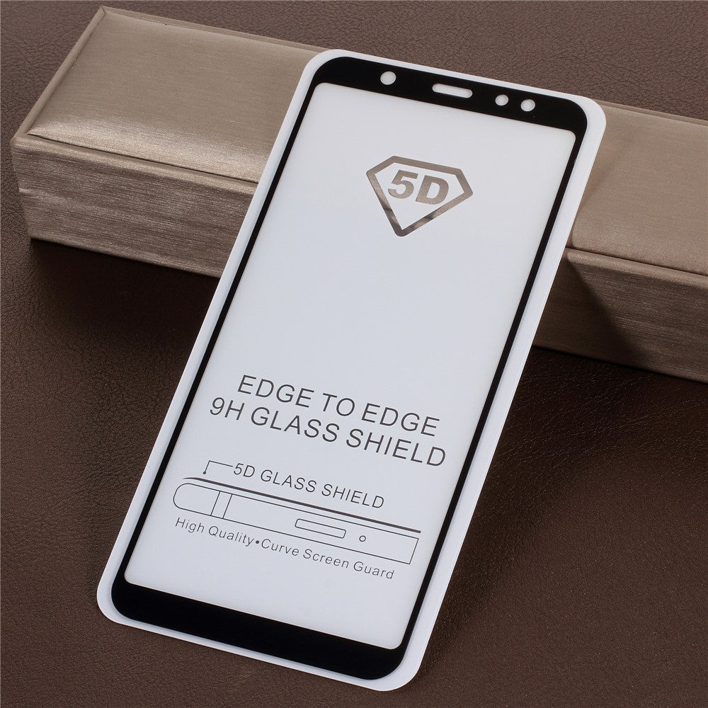 5D Curved Full Coverage Silk Print Tempered Glass Screen Protector for Samsung Galaxy A6+ (2018)