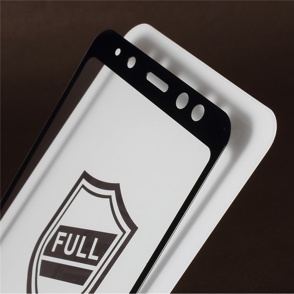RURIHAI 0.26mm 2.5D Buet Hærdet Glas Fuldskærmsbeskytter til Samsung Galaxy A8 (2018)