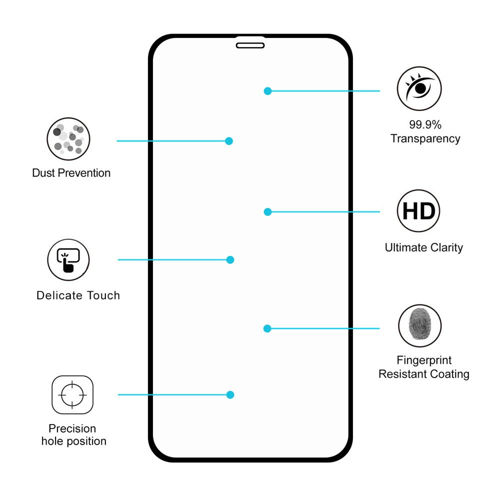 HAT PRINCE 0.26mm 9H 2.5D Arc Edge hærdet glas skærmbeskytter til iPhone (2019) 6.5" / XS Max 6.5 inch