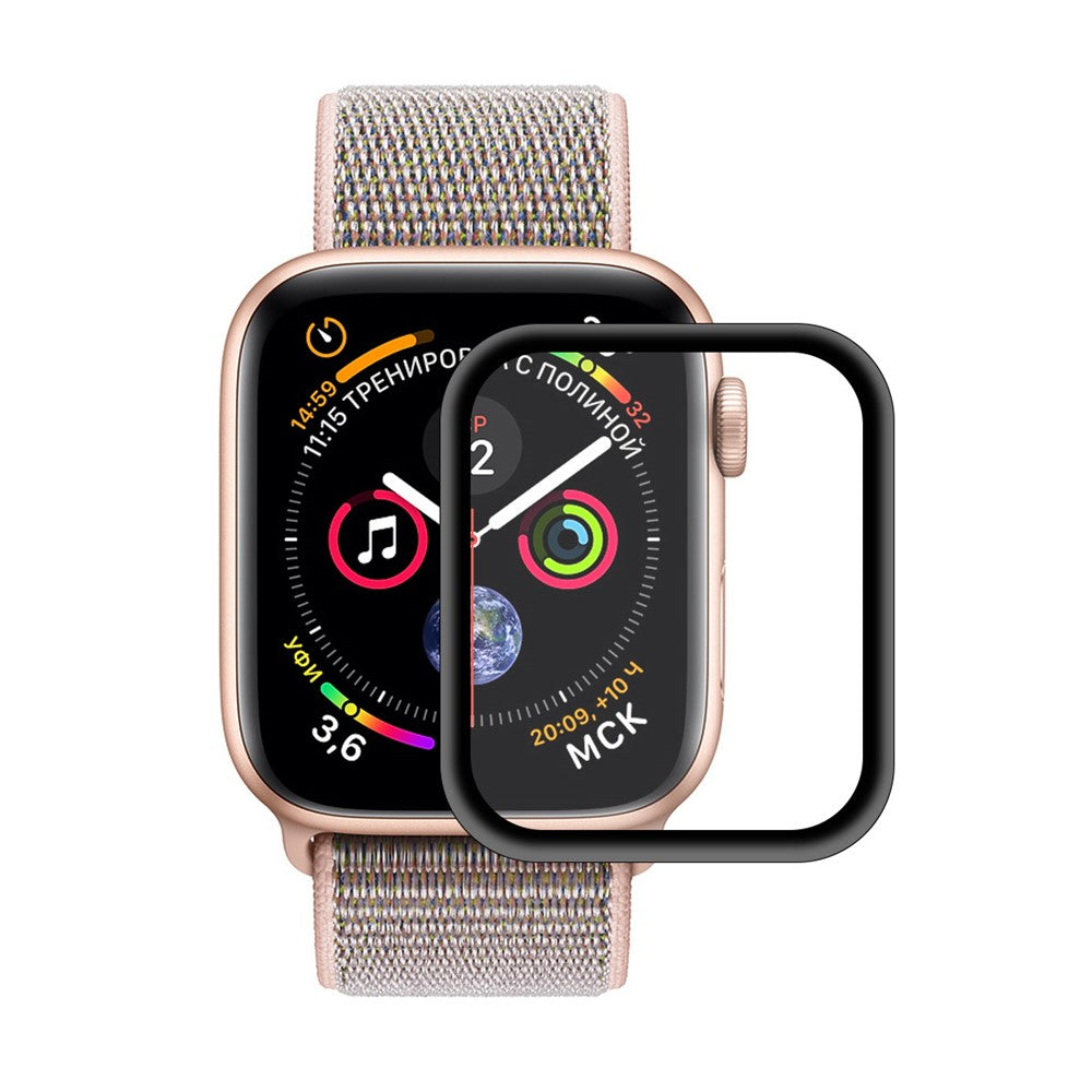 HAT PRINCE til Apple Watch-serien SE3 / SE2 / SE1 / 6 / 5 / 4 40 mm skærmbeskyttelse, 0,2 mm 9H 3D-hærdet glas med kant i aluminiumslegering