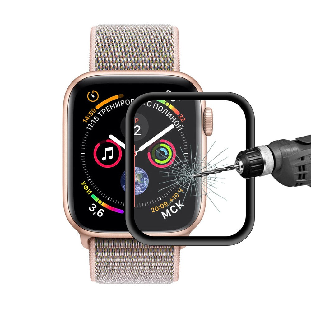 HAT PRINCE til Apple Watch-serien SE3 / SE2 / SE1 / 6 / 5 / 4 40 mm skærmbeskyttelse, 0,2 mm 9H 3D-hærdet glas med kant i aluminiumslegering