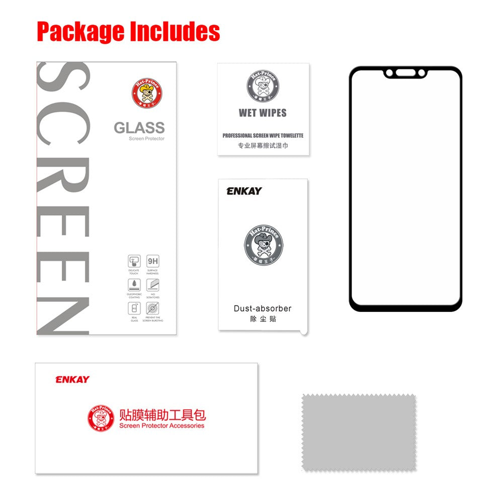 HAT PRINCE 0.26mm 9H 2.5D Arc Edge Tempered Glass Full Size Screen Protector for Huawei Mate 20 Lite