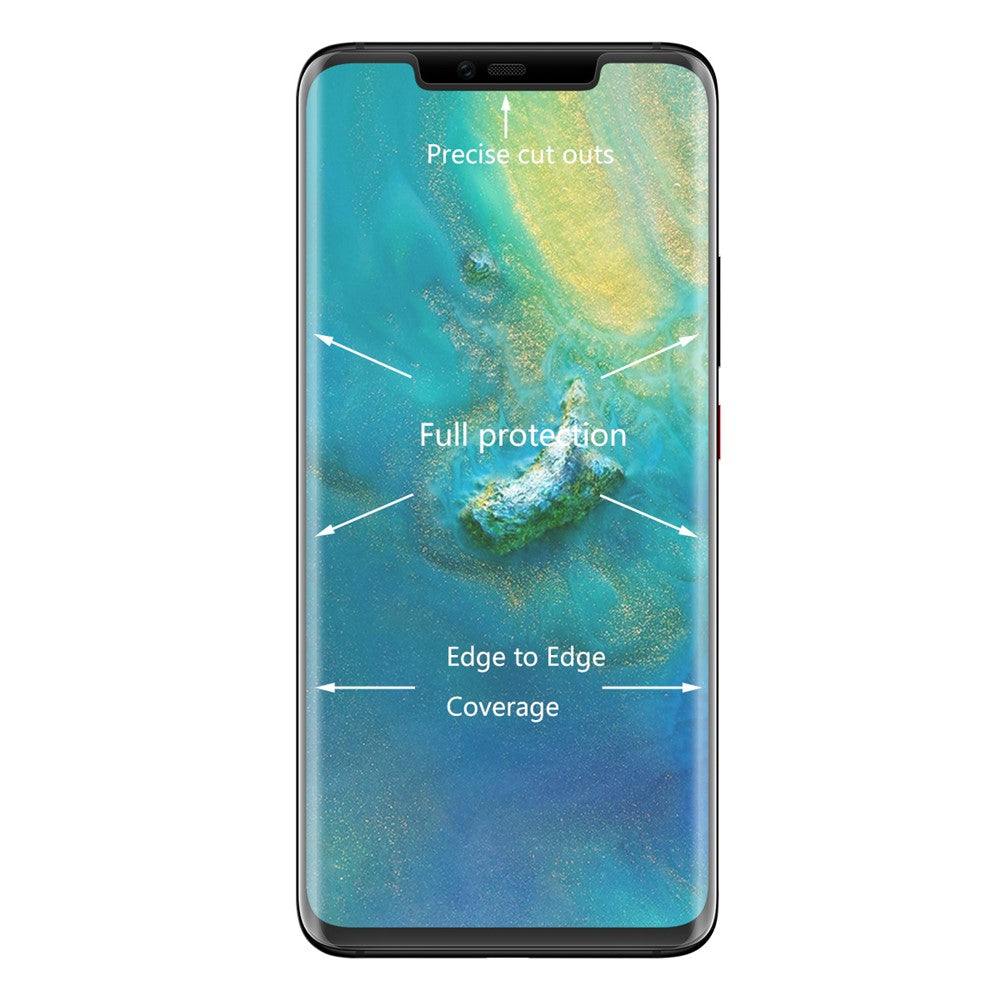 HAT PRINCE for Huawei Mate 20 Pro 3D Full Size Tempered Glass Screen Film 0.26mm Side Glue