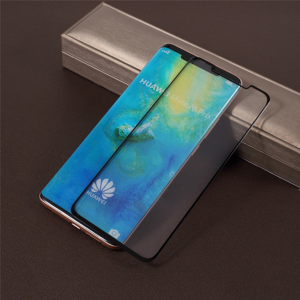 Ultraklart explosionsfritt härdat glas, helt självhäftande skärmskydd i full storlek för Huawei Mate 20 Pro