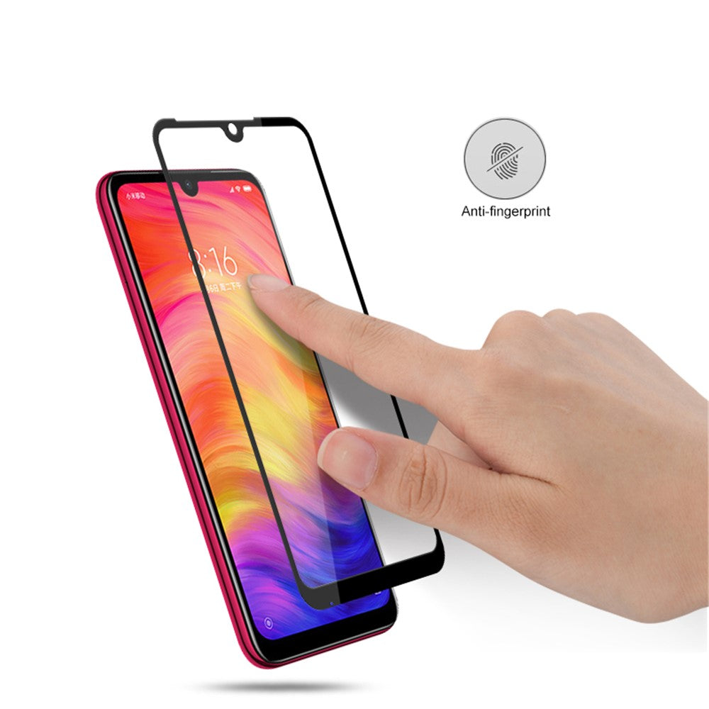 MOCOLO Silk Printing Anti-explosion Tempered Glass Full Screen Shield [Full Glue] for Xiaomi Redmi Note 7 / Note 7 Pro (India)