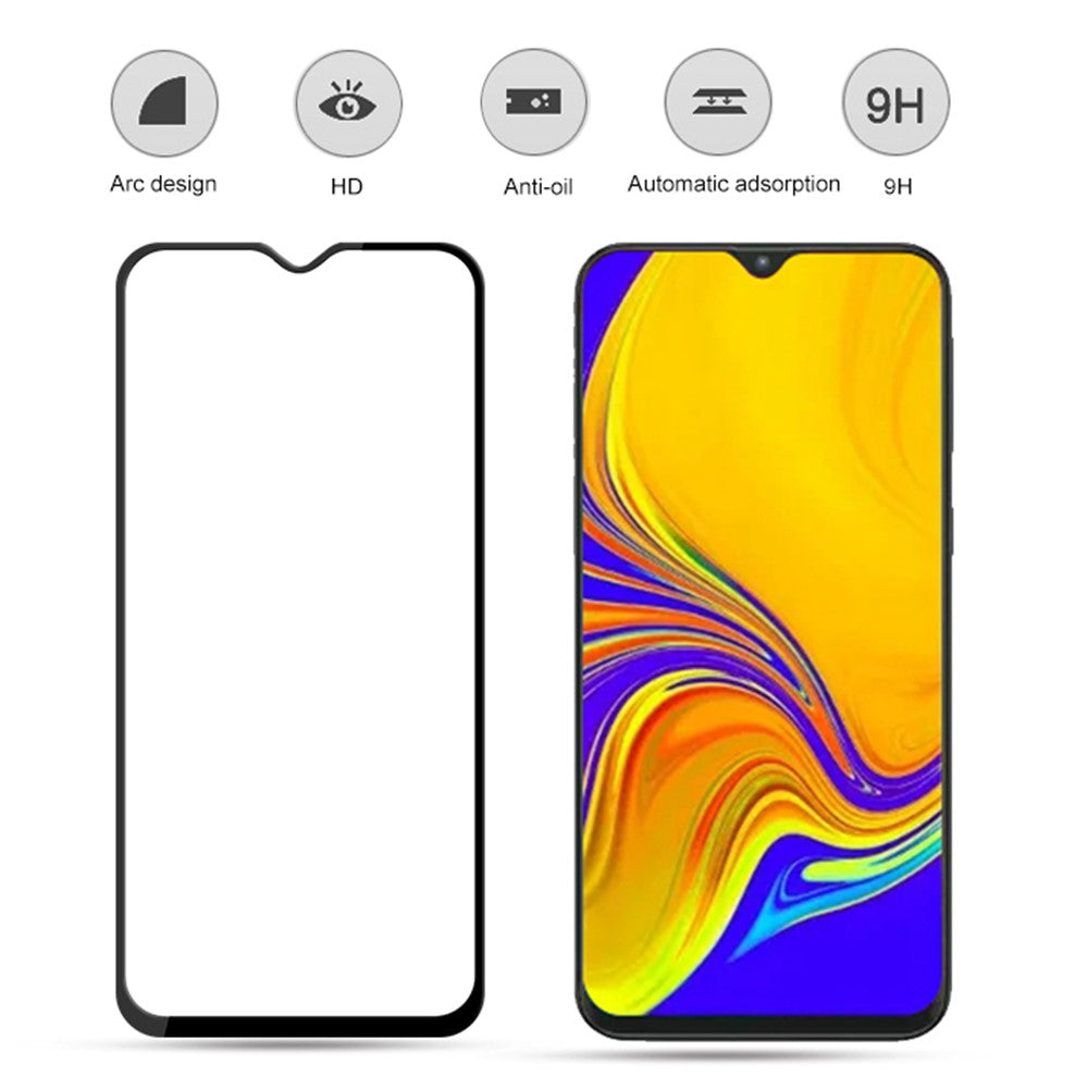AMORUS Fuld Lim Silketryk Hærdet Glas Fuld Skærmbeskytter til Samsung Galaxy A50 / A30 / A20 / M30 / A40s