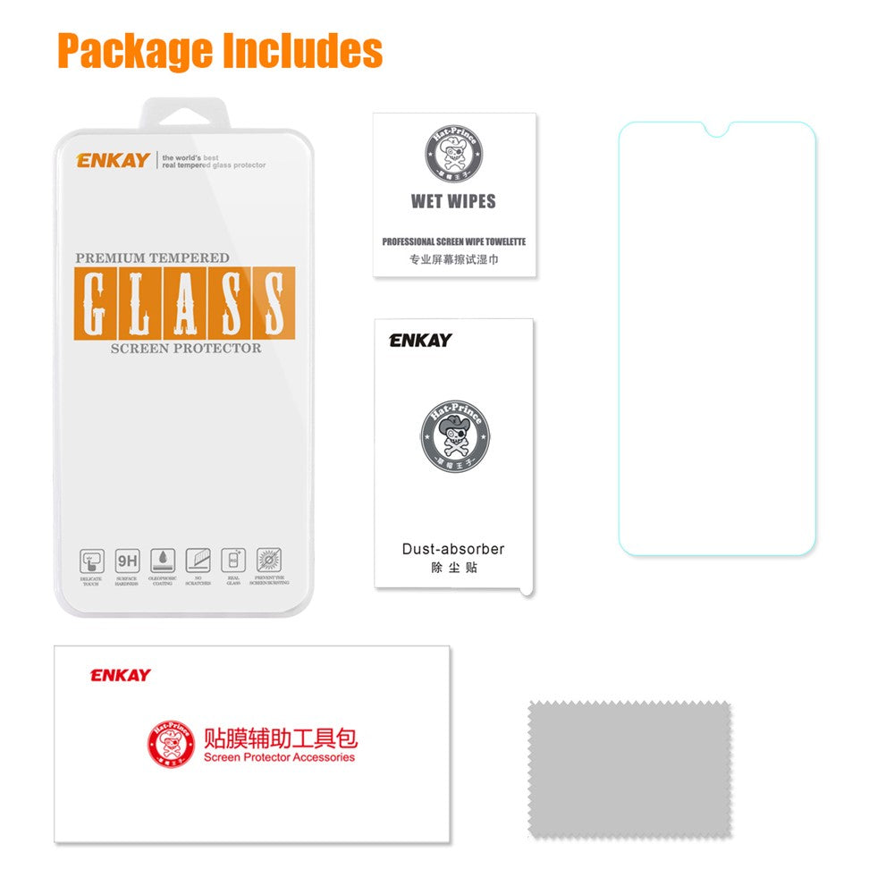 ENKAY HAT PRINCE 9H 0.26mm Tempered Glass Screen Protector Film for Xiaomi Mi 9 SE 2.5D Arc Edge