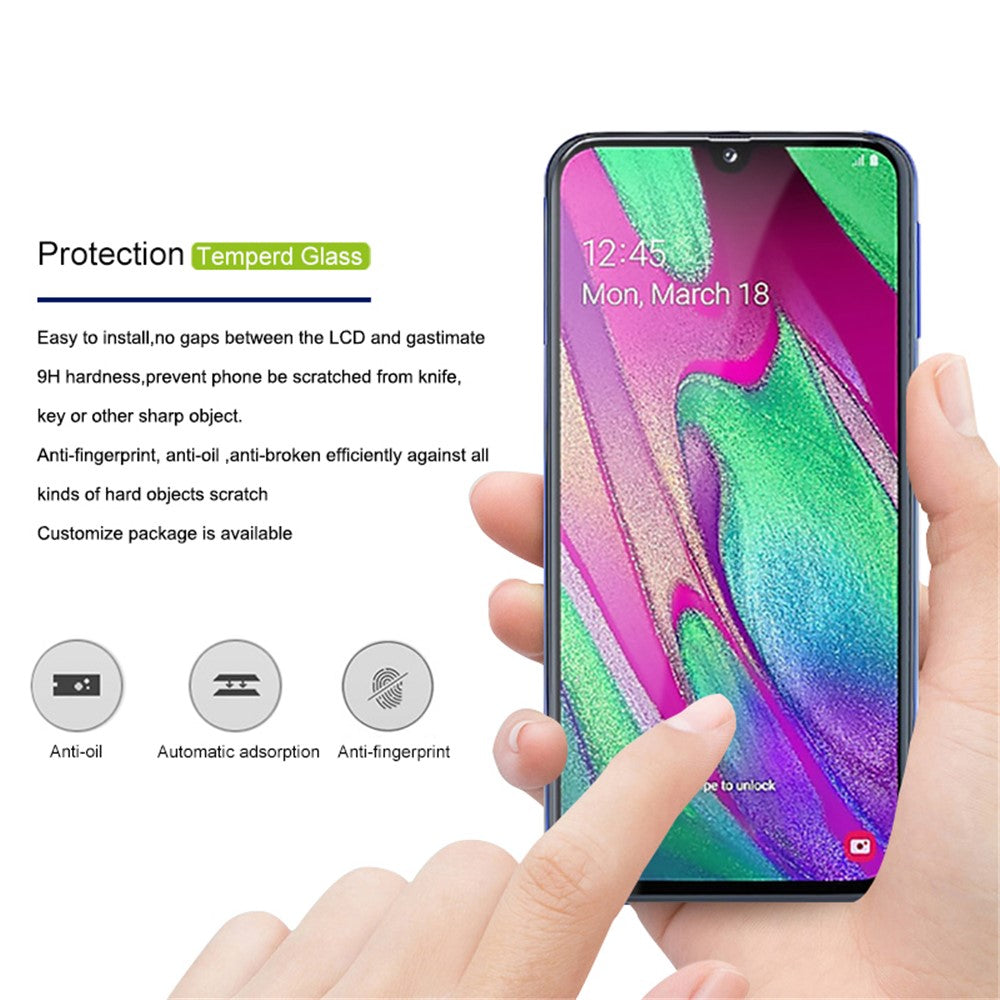 MOCOLO Silk Printing Ultra Clear Tempered Glass Full Screen Film [Full Glue] for Samsung Galaxy A40