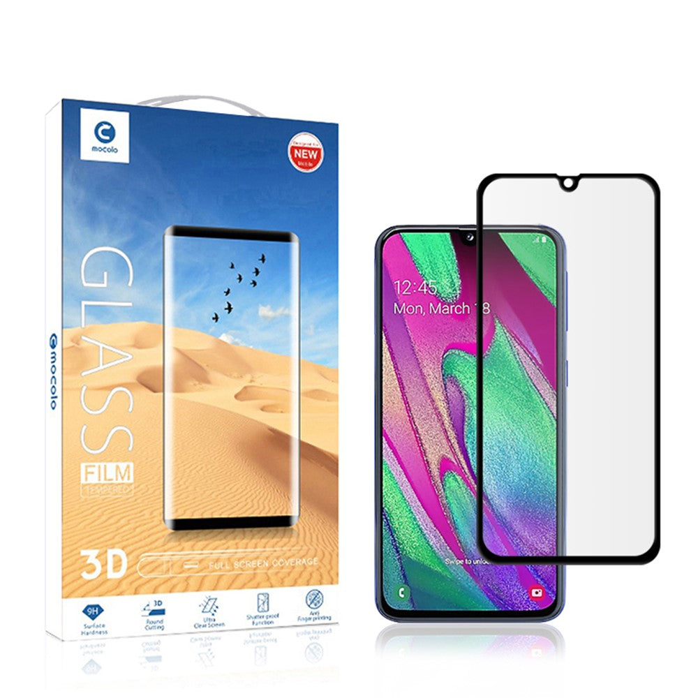 MOCOLO Silk Printing Ultra Clear Tempered Glass Full Screen Film [Full Glue] for Samsung Galaxy A40