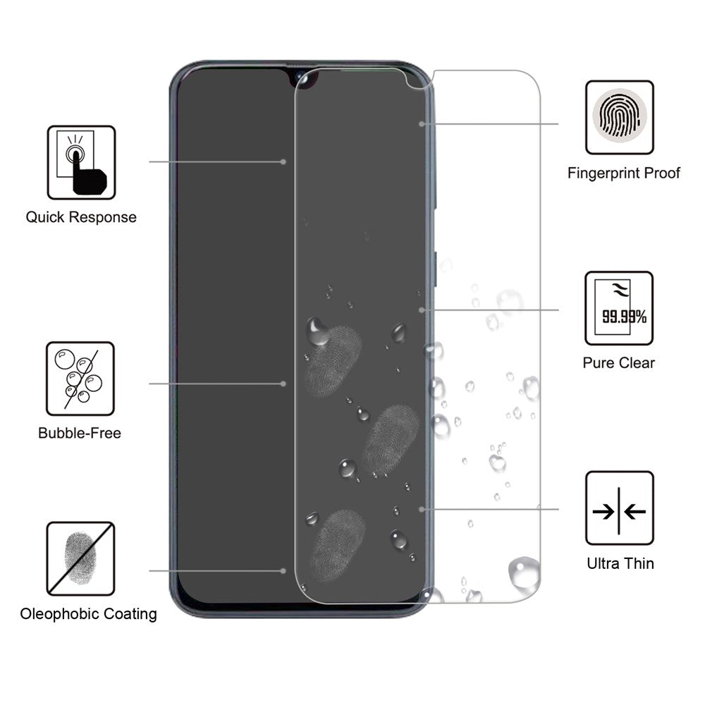 0,25 mm buet kant 9H hærdet glas beskyttelse anti-eksplosion til Samsung Galaxy A70
