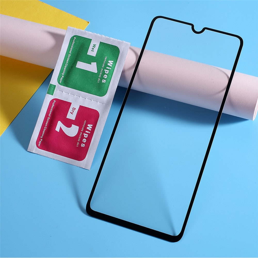 9H Curved Full Size Silk Print Tempered Glass Screen Protector for Samsung Galaxy A70