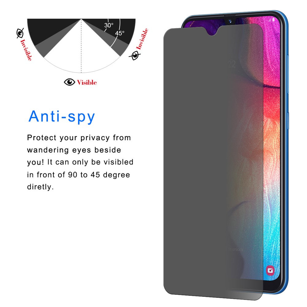 HAT PRINCE för Samsung Galaxy A50/A50s/A30s / A30 0,26 mm 9H 2,5D Integritetsskydd Härdat Glasskydd