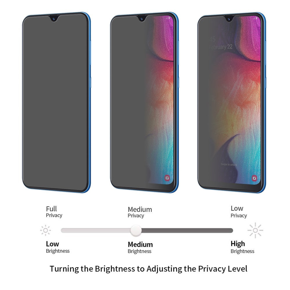 HAT PRINCE for Samsung Galaxy A50/A50s/A30s / A30 0.26mm 9H 2.5D Privacy Protection Tempered Glass Protector