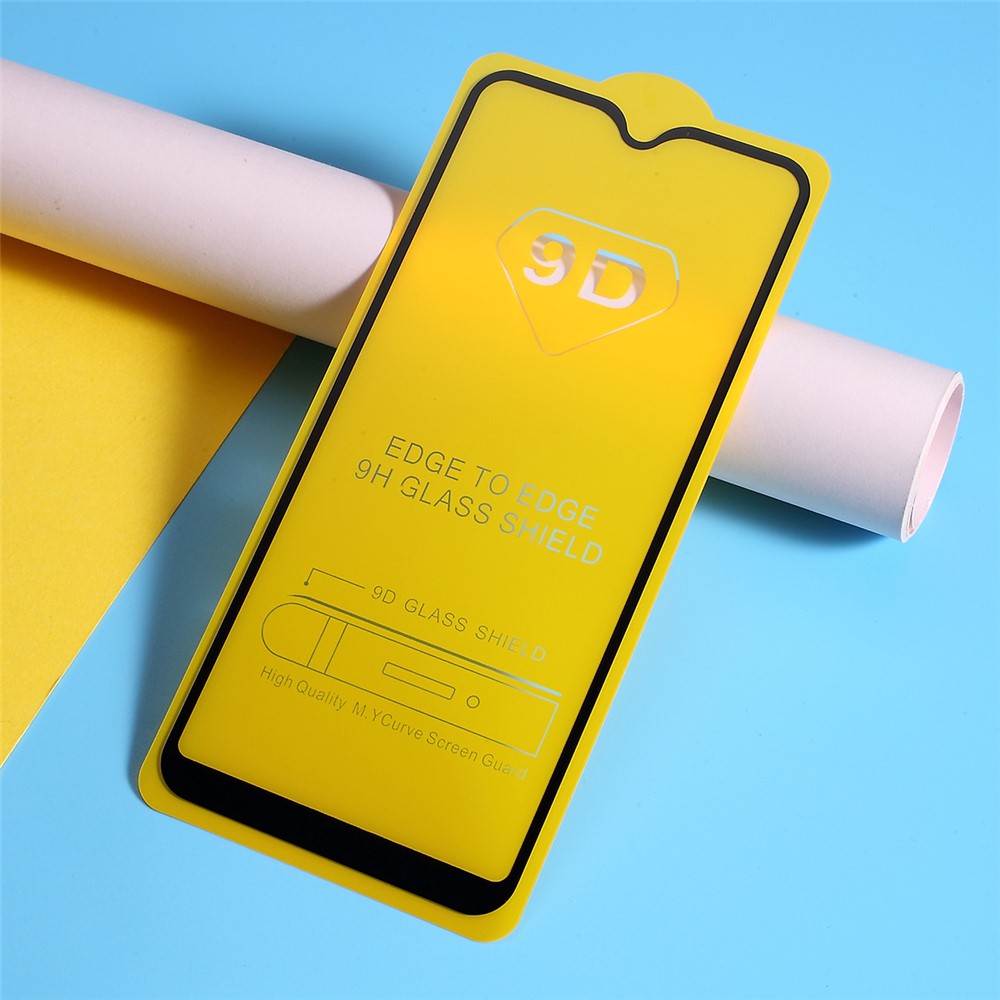 Anti-eksplosion fuld skærmdækkende silkeprint hærdet glasbeskytter til Samsung Galaxy A20e