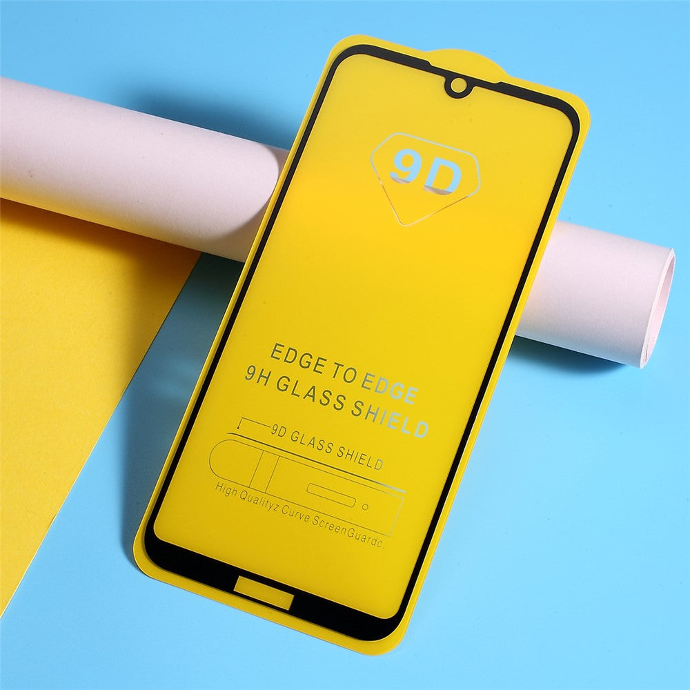 9H Curved Full Size Silk Print Tempered Glass Screen Protector for Huawei Y5 (2019) / Honor 8S