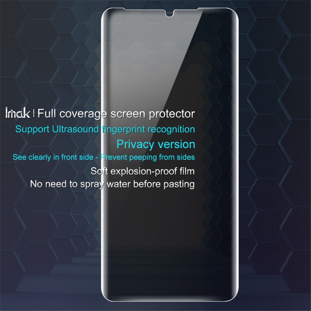 IMAK Soft Anti-peep Hydrogel Film II Full Cover Front Screen Protector Film [Support Screen Ultrosonic Fingerprint Recognition] for Huawei P30 Pro