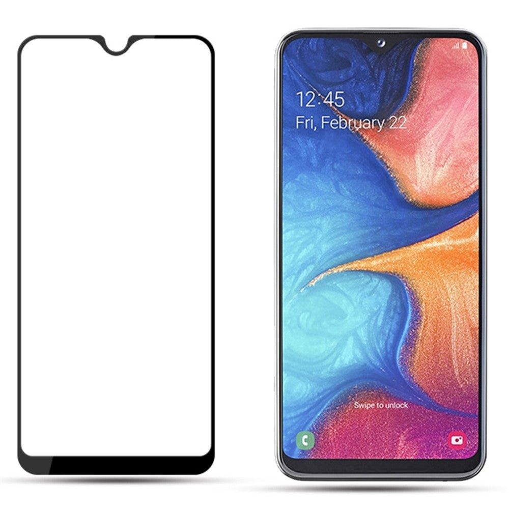 AMORUS Screen Protector for Samsung Galaxy A20e Full Screen Full Glue Silk Printing Tempered Glass Protective Film
