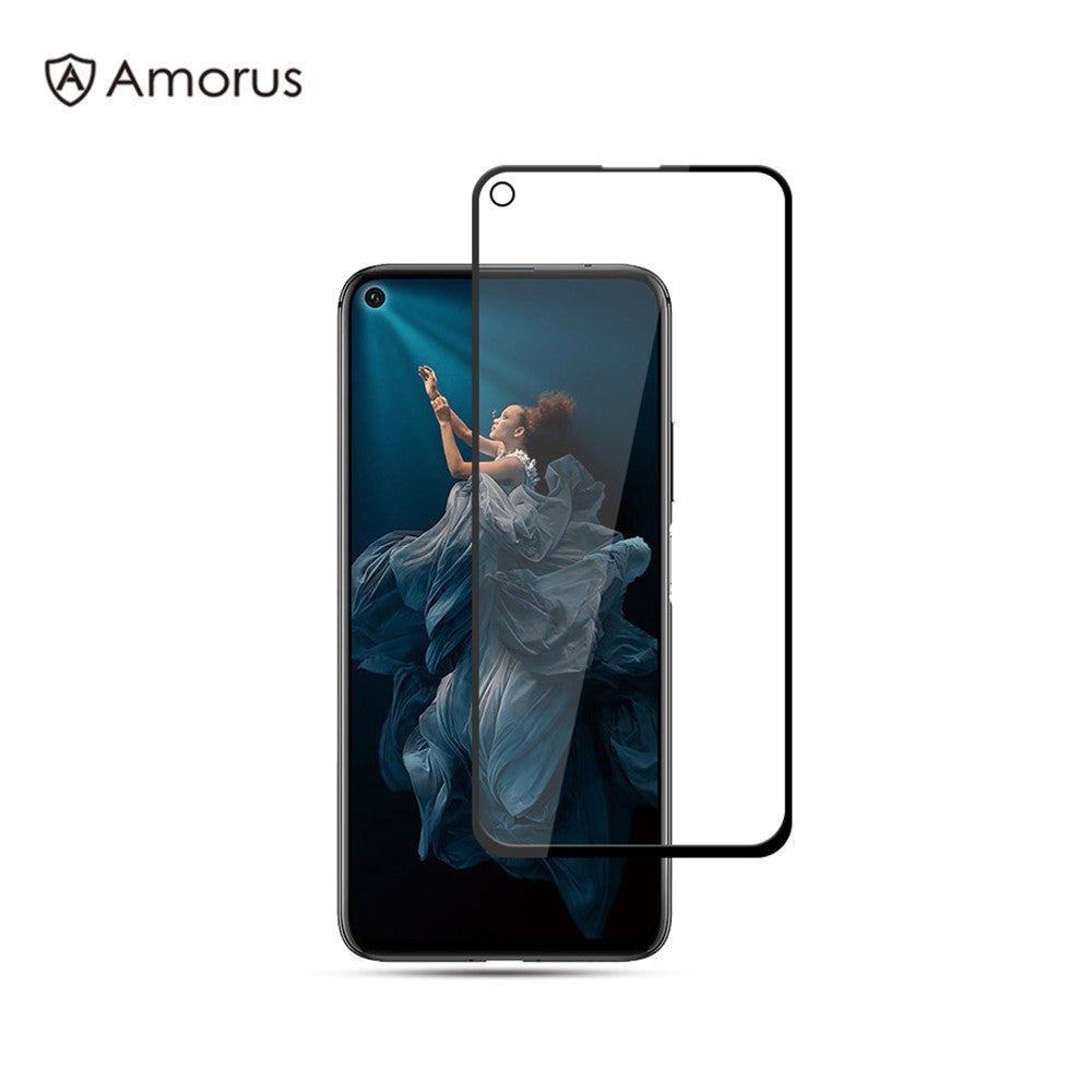 AMORUS Silk Printing Explosionsskyddande Härdat Glas Helskärm [Full Lim] Film för Huawei Honor 20 Pro / Huawei nova 5T 4G / Honor 20 / Mate 30 Lite
